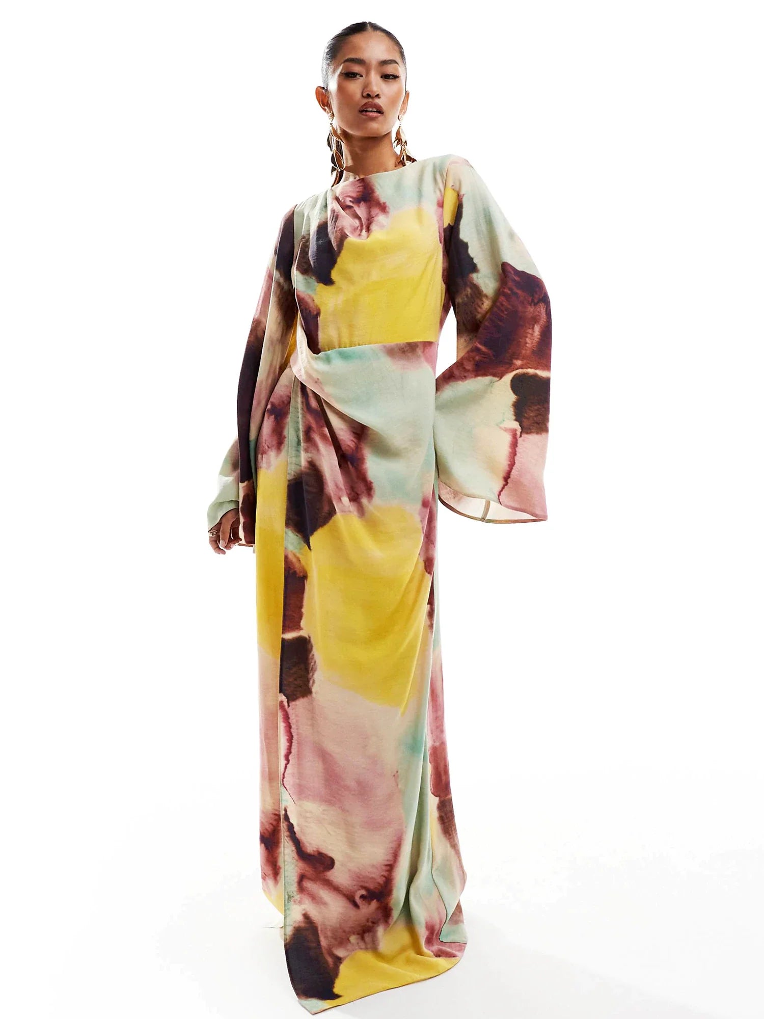 Dorothy Abstract Print Ultra-Long Dress
