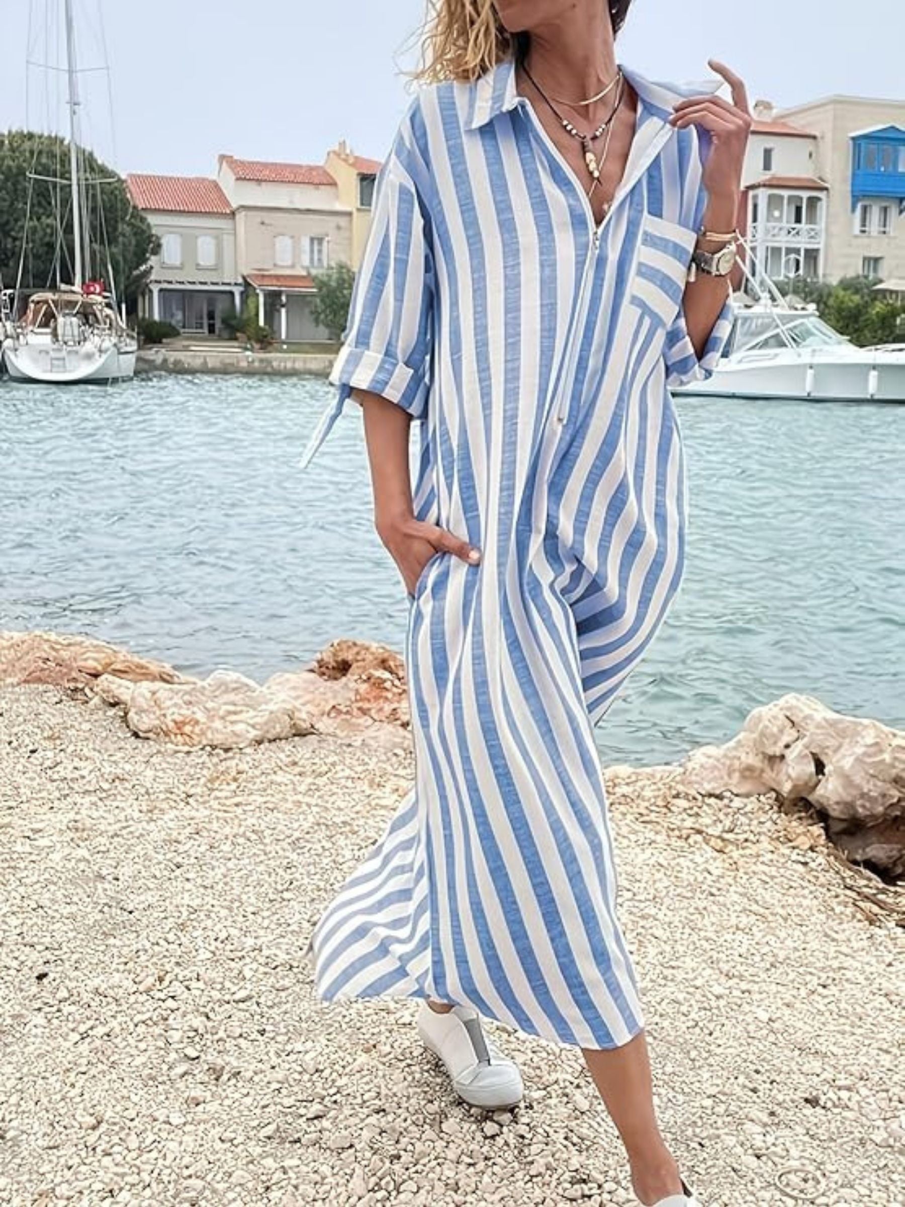 Camilla - Striped Long Shirt Dress
