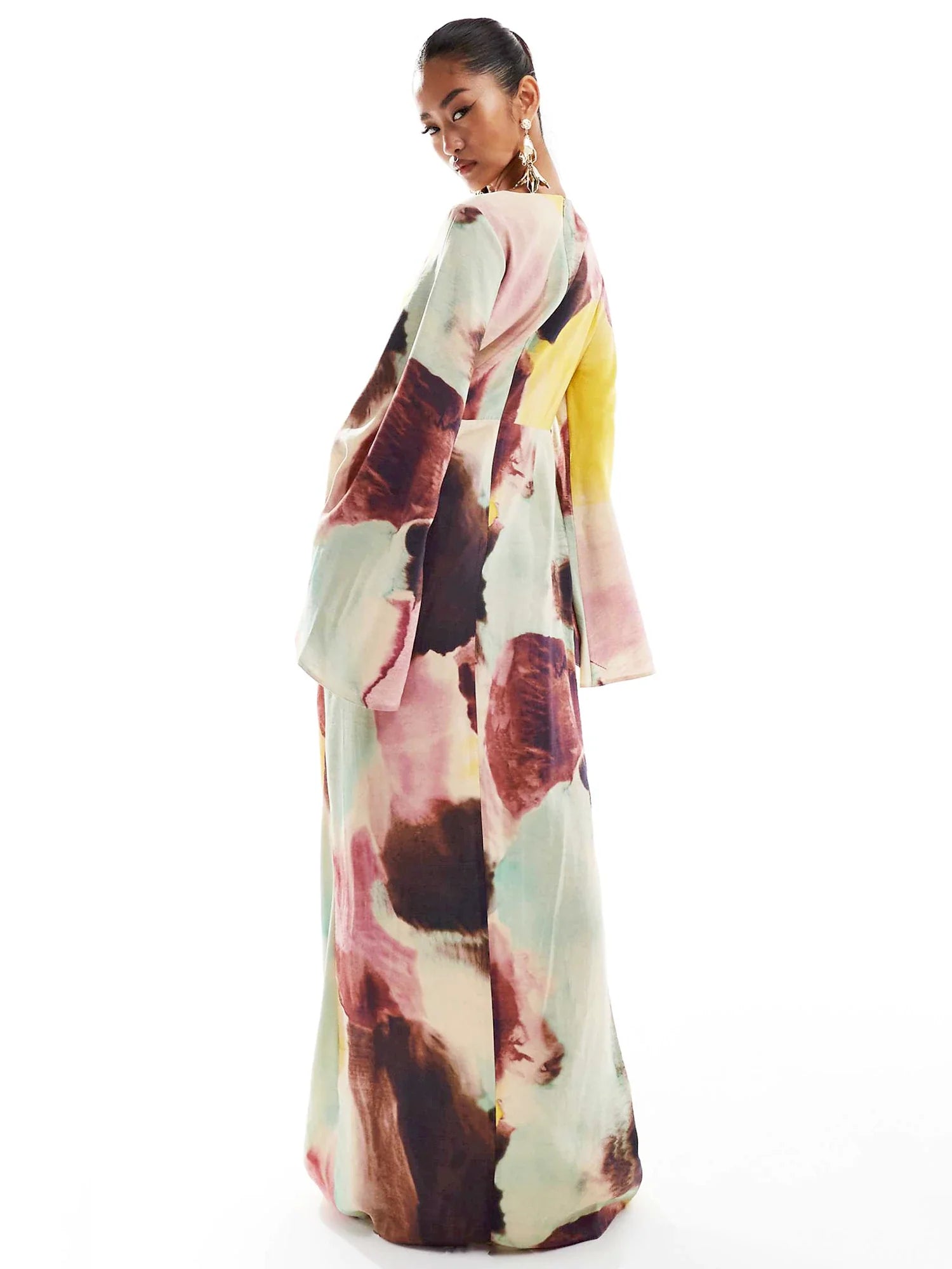Dorothy Abstract Print Ultra-Long Dress
