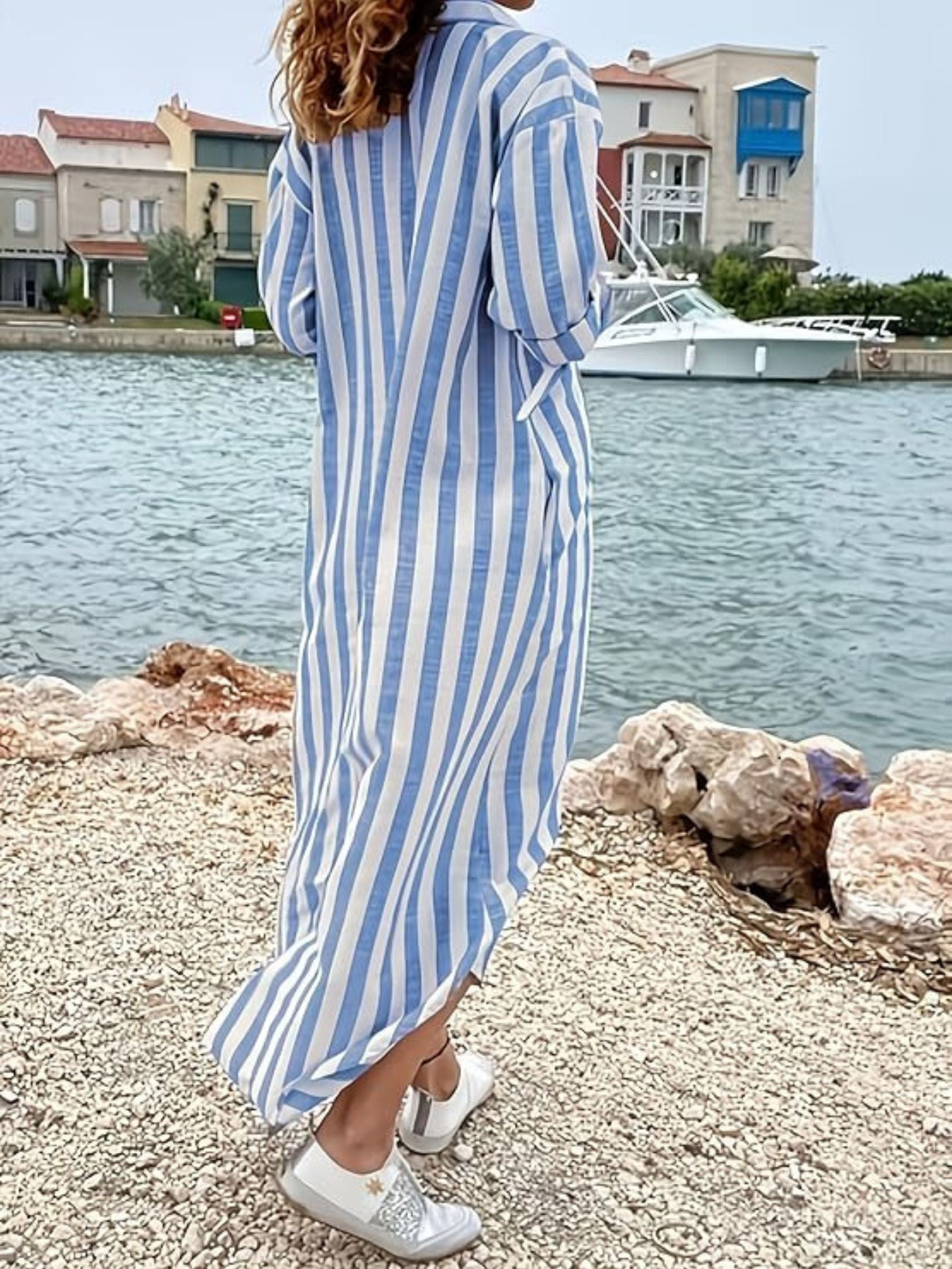 Camilla - Striped Long Shirt Dress
