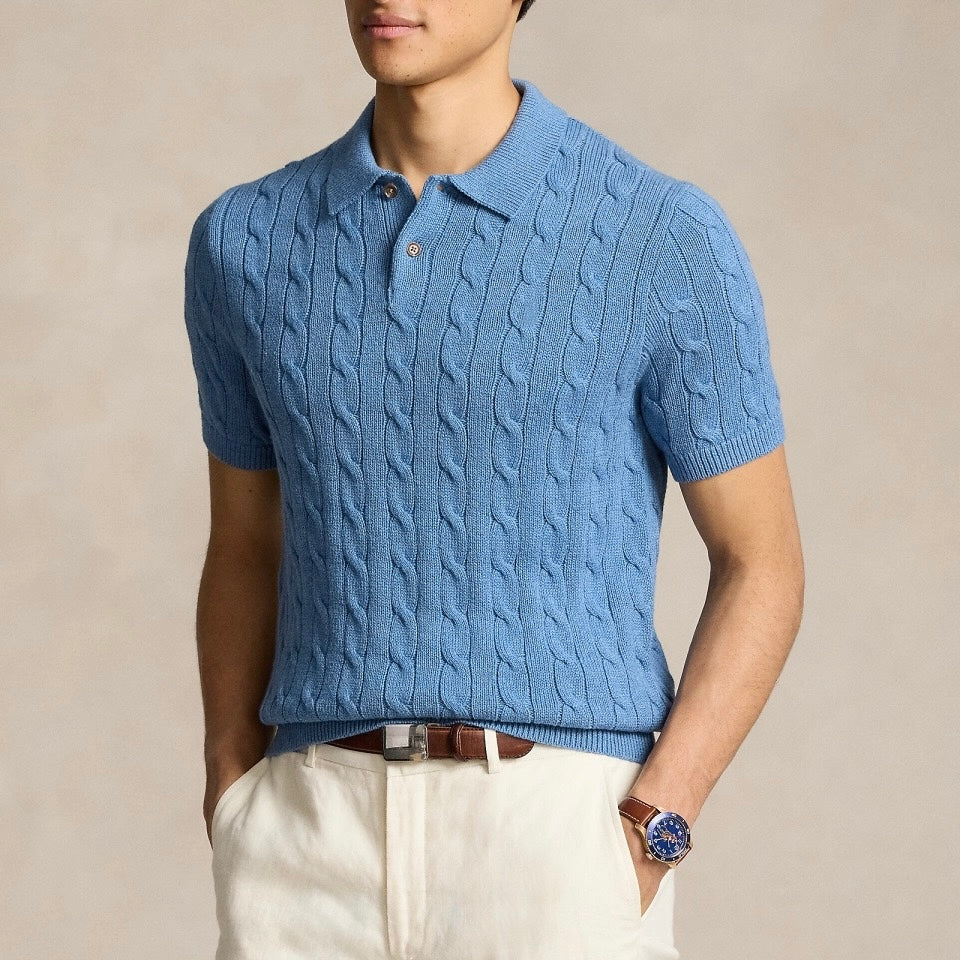 FLORENCE Knit Cable Polo Shirt