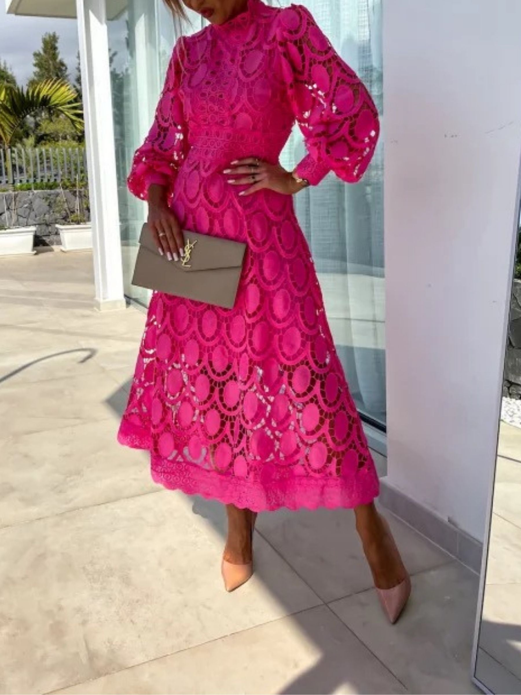 Belle - Frech Lace Puff Sleeve