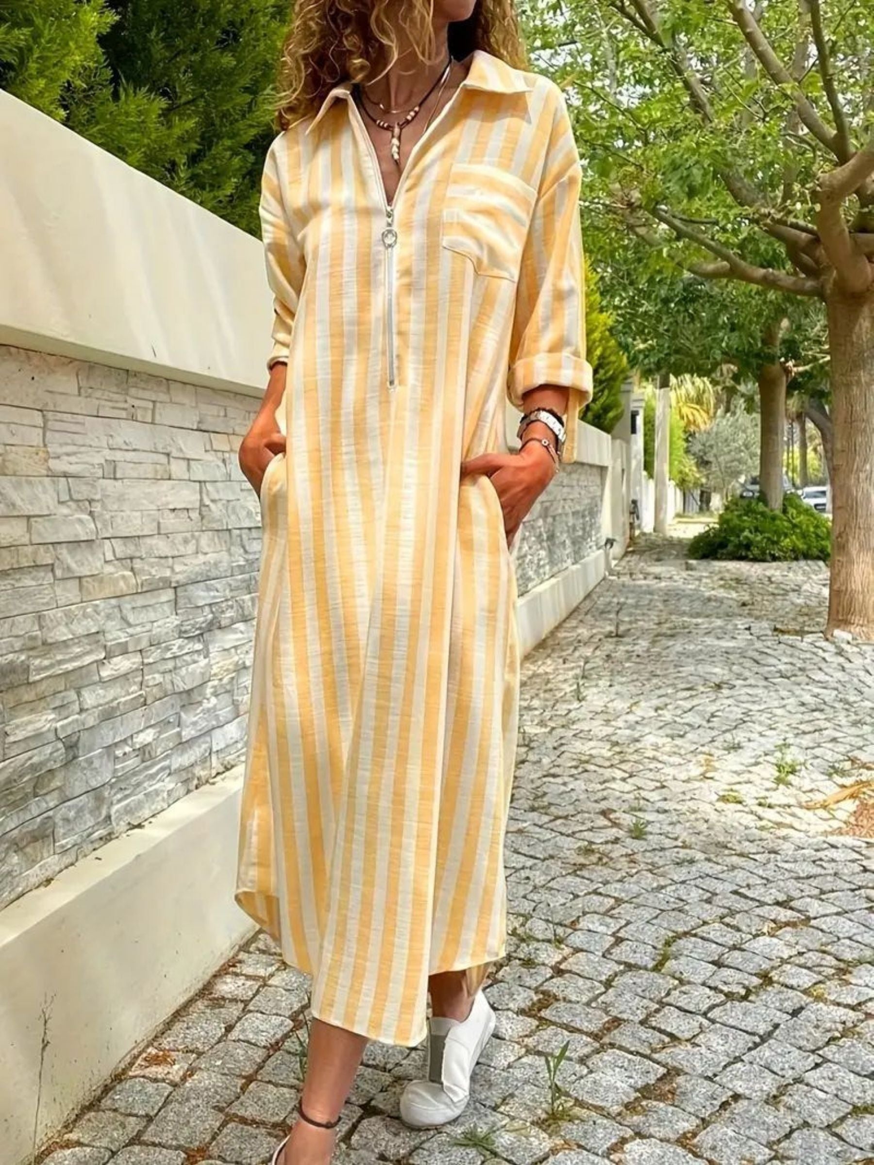 Camilla - Striped Long Shirt Dress