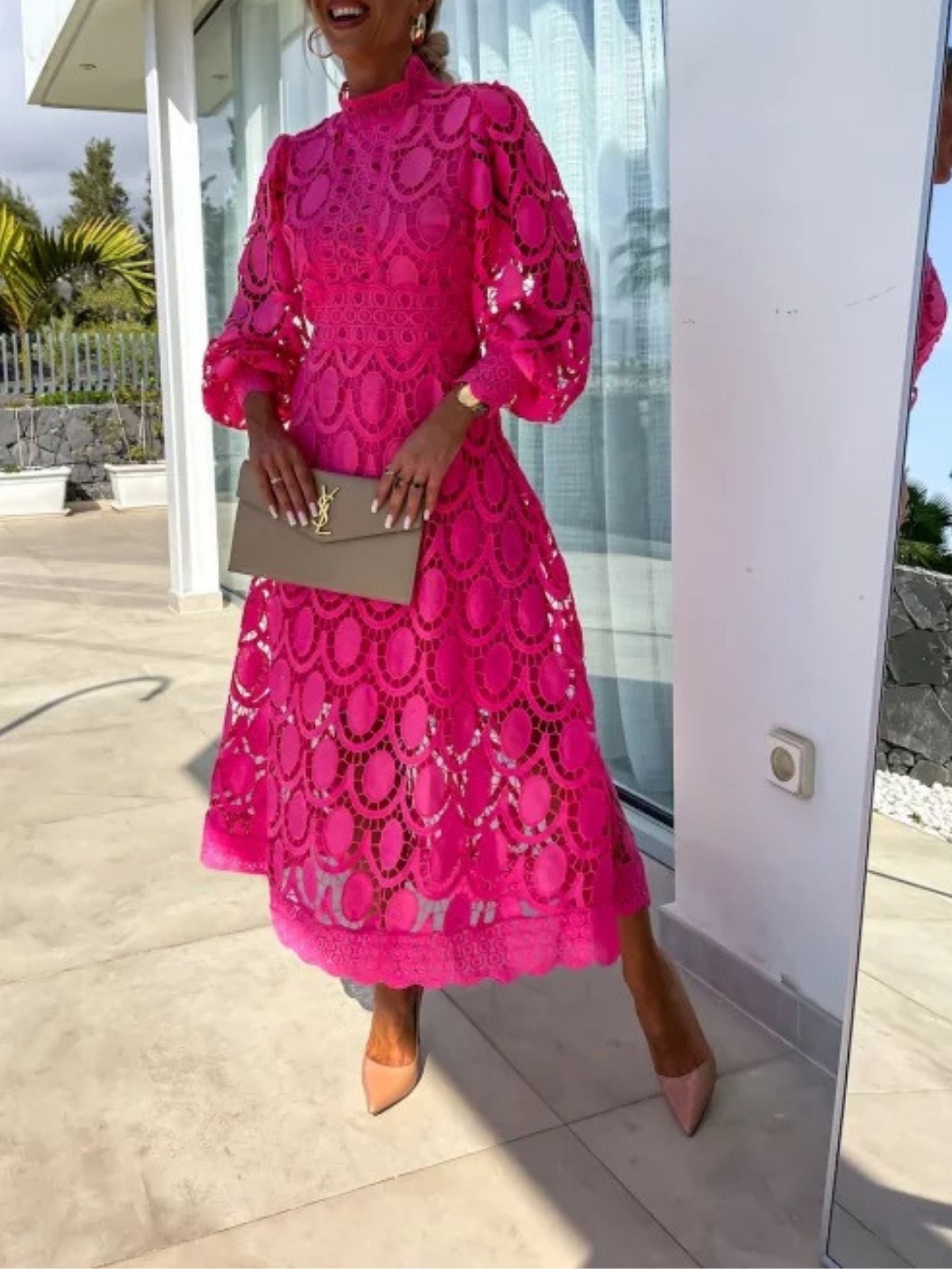 Belle - Frech Lace Puff Sleeve