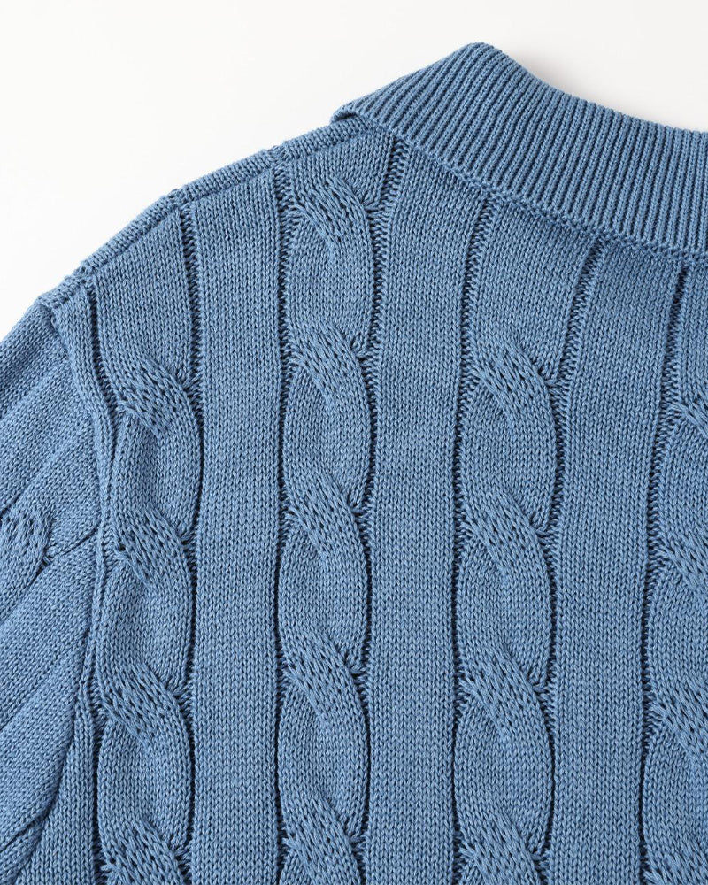 FLORENCE Knit Cable Polo Shirt