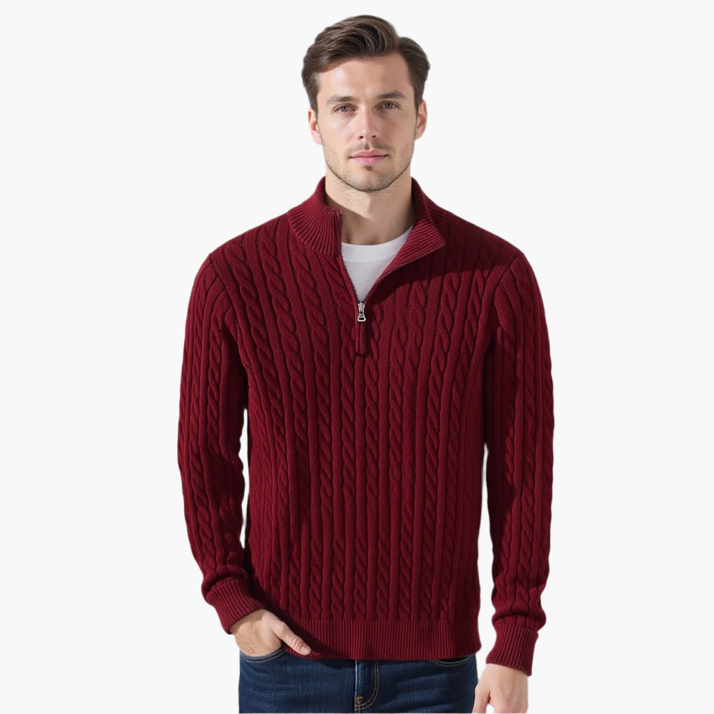 Alden Zip-Up Knit Sweater
