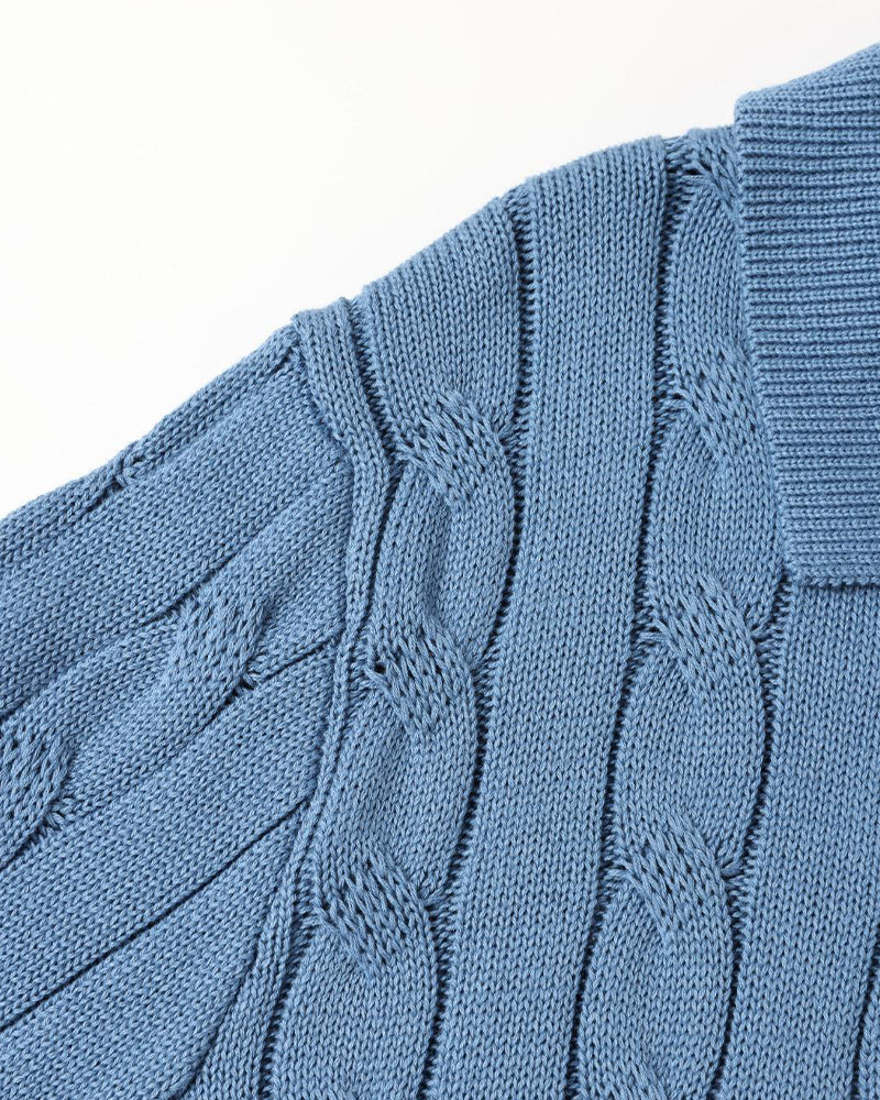 FLORENCE Knit Cable Polo Shirt