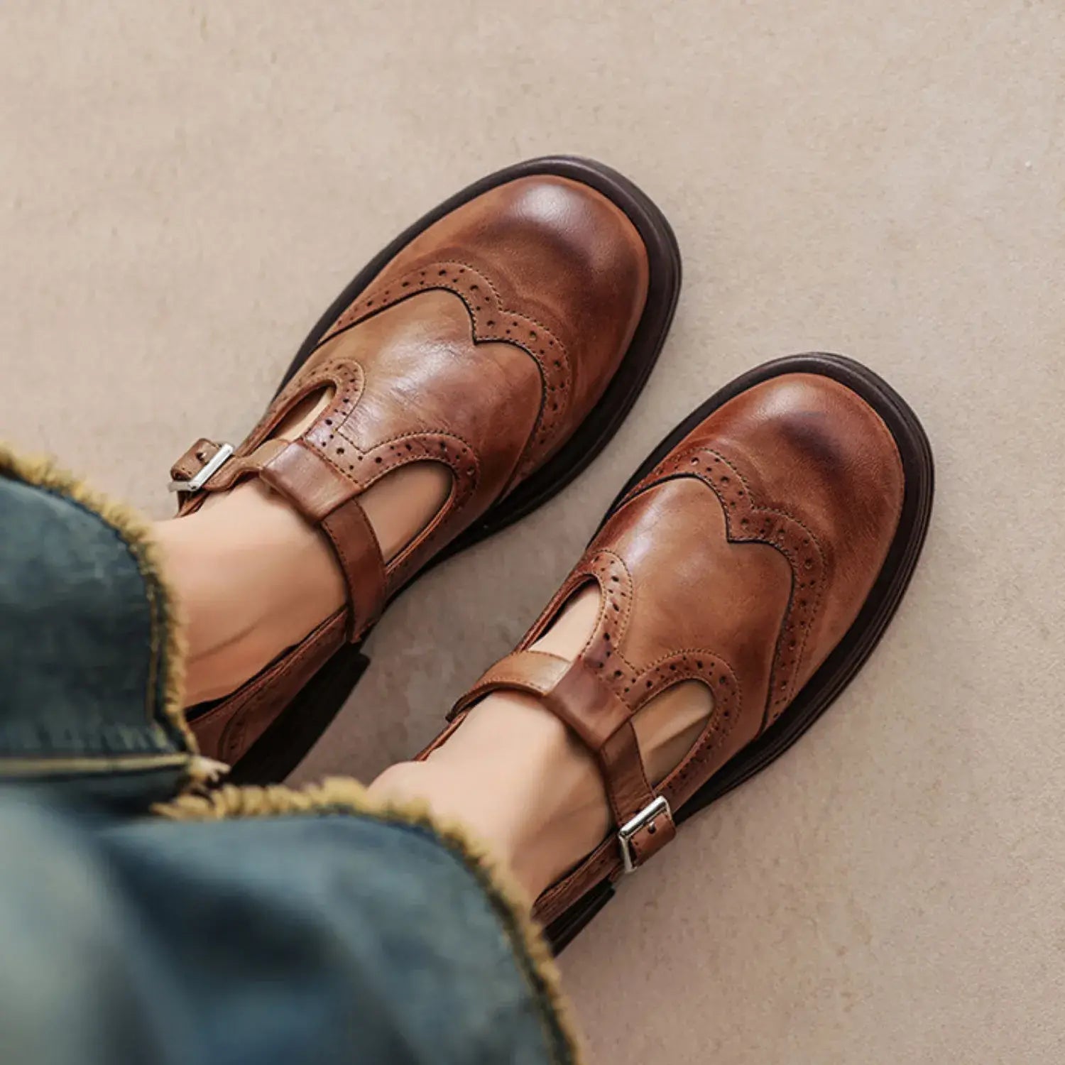 Isella Leather Orthopedic Mary Jane Shoes