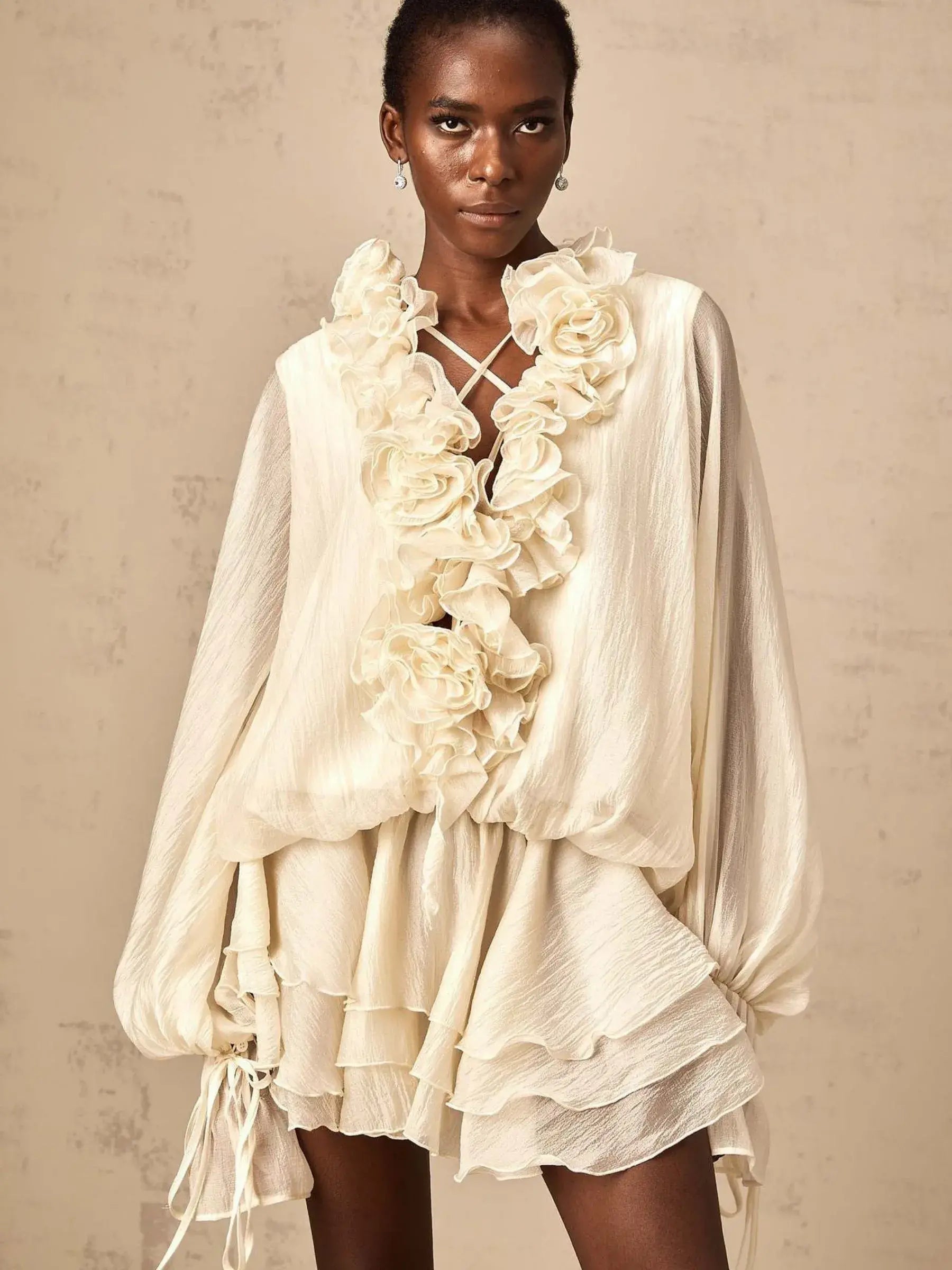 Ivanna - Fairy Bloom Lantern Sleeve Dress set