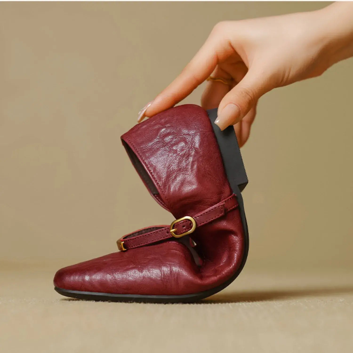 Marisol Genuine Leather Flat Mary Jane