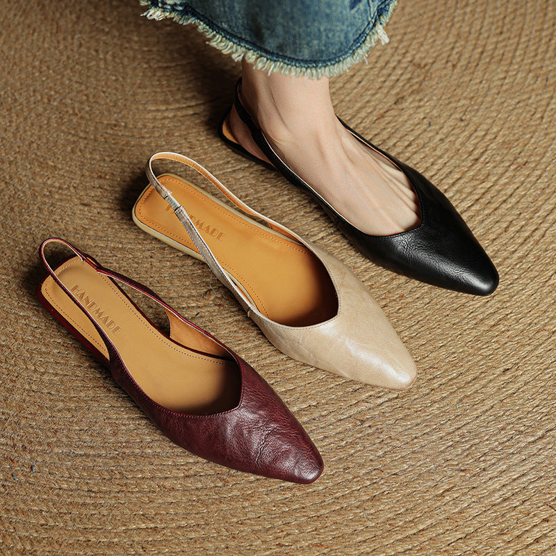 Amelie Genuine Leather Slingback Shoes