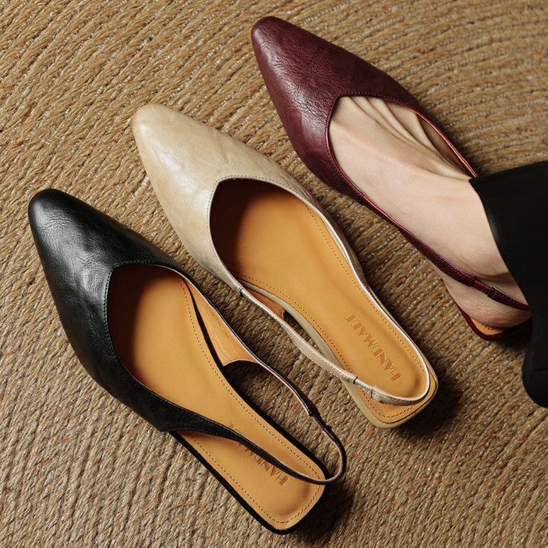 Amelie Genuine Leather Slingback Shoes