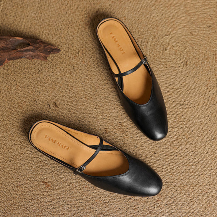 Zaria - Genuine Leather Slip-On Mules