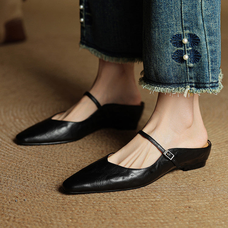 Soraya Genuine Leather Slip-On Mules