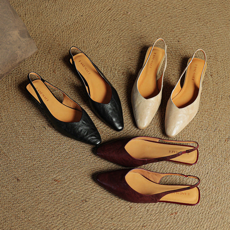 Amelie Genuine Leather Slingback Shoes