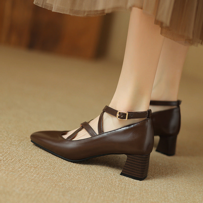 Mireya - Genuine Leather Heels