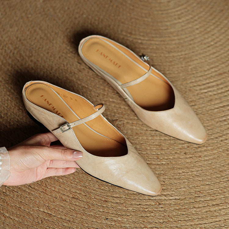 Soraya Genuine Leather Slip-On Mules