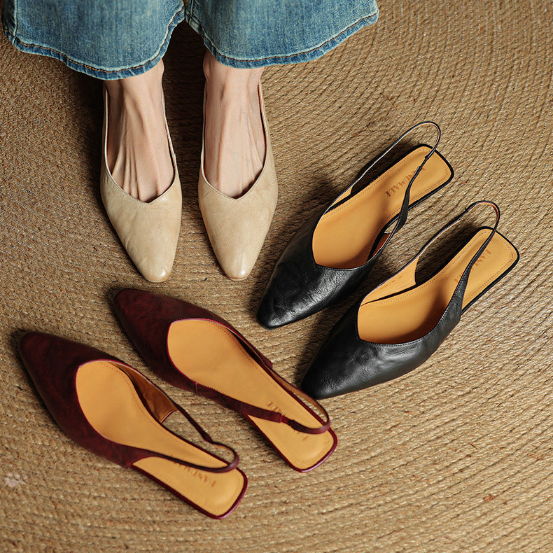 Amelie Genuine Leather Slingback Shoes
