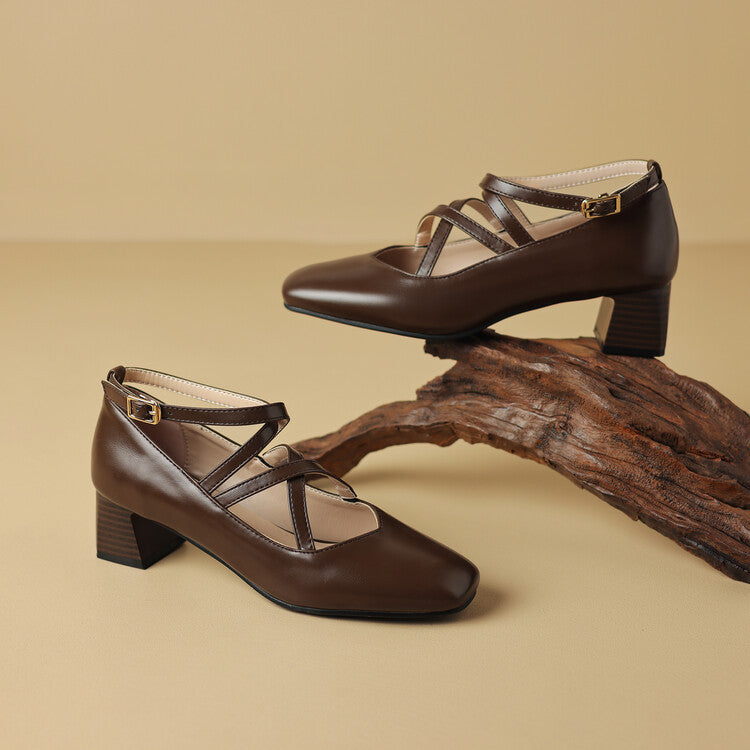 Mireya - Genuine Leather Heels