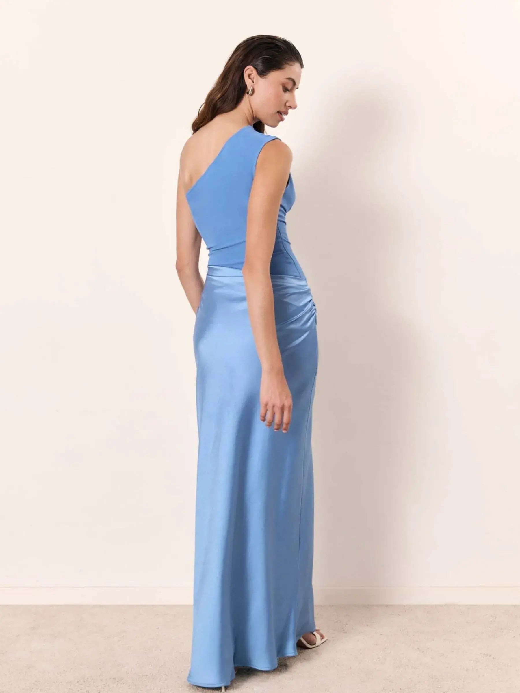 Celestina - Slanted Collar Maxi Dress