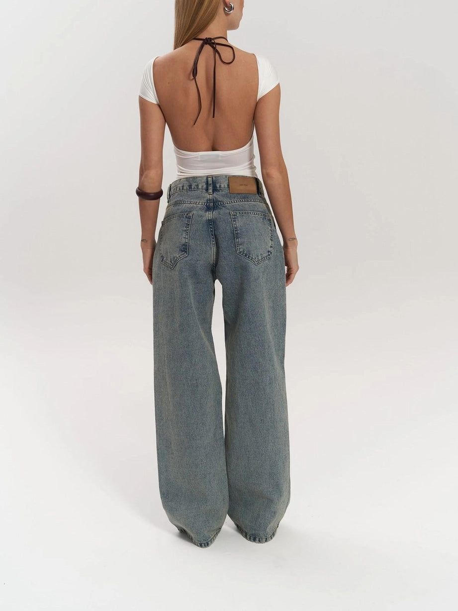 Milano - Blue Transparent Wide-leg Jeans