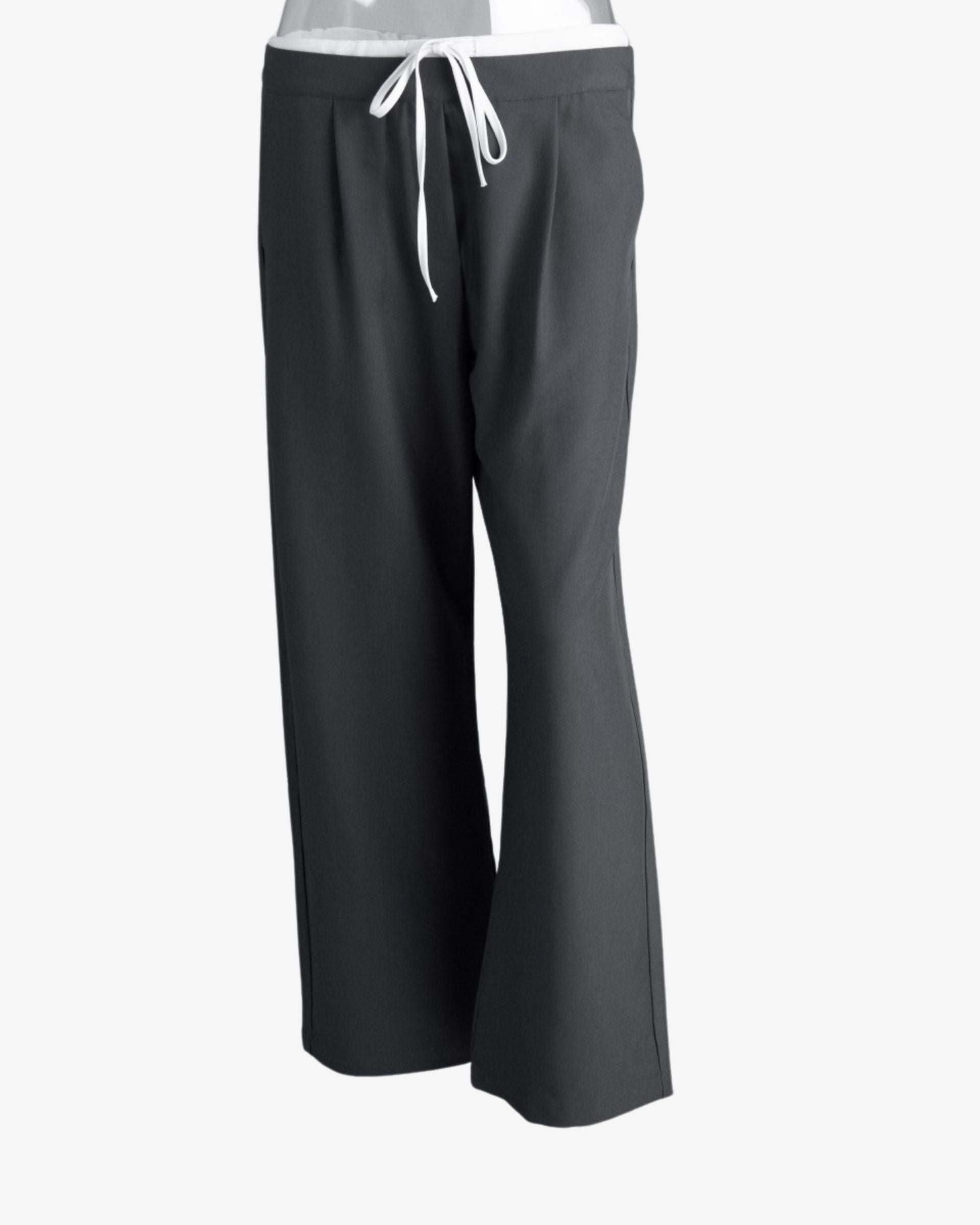 Loss Pants with Faux Two-piece Lace-up Design