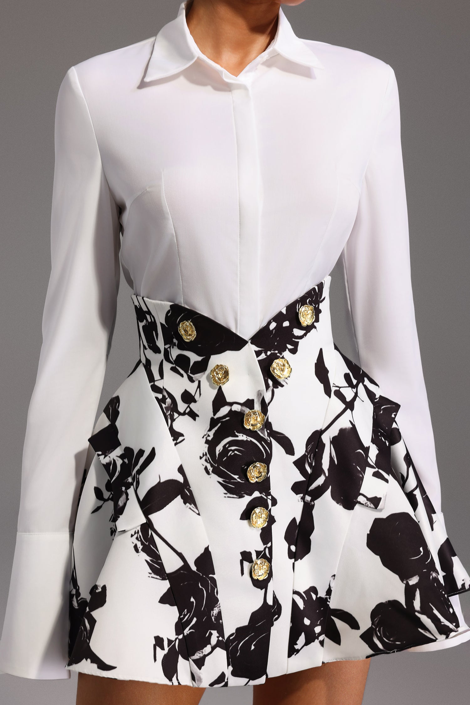 Lily Long Sleeve Printing Mini Two-Piece Set