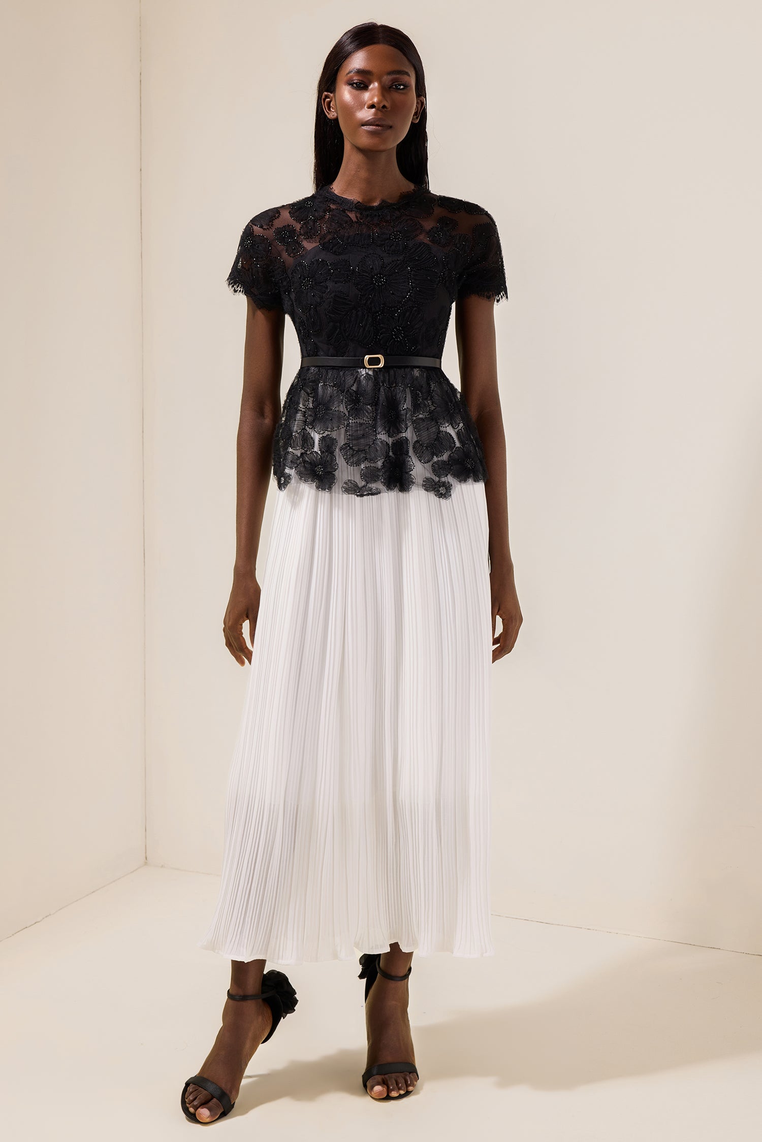 Sabine - Pleated Midi Dress With Belt