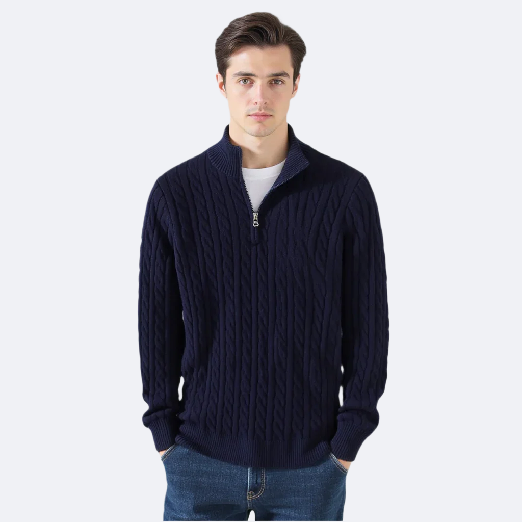 Alden Zip-Up Knit Sweater