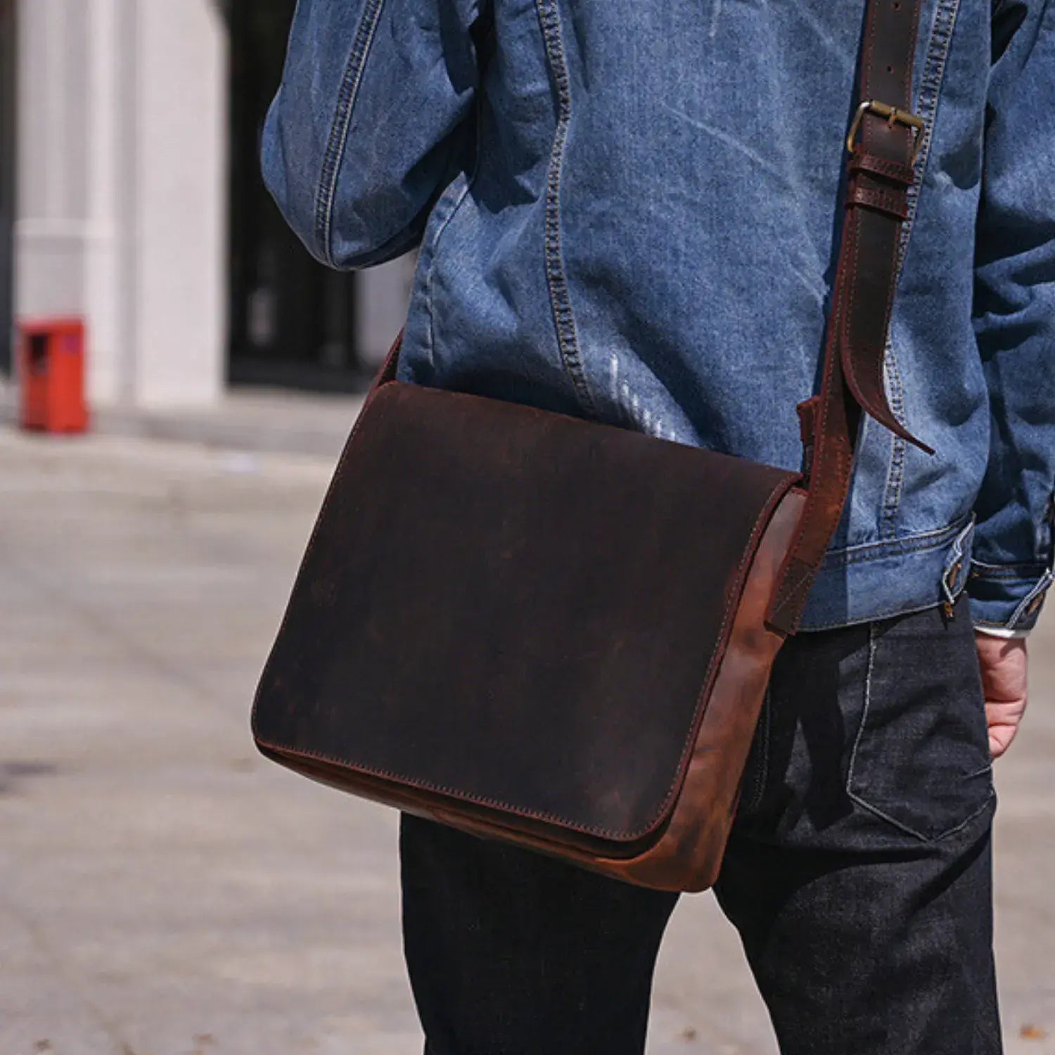 Clayton Messenger Real Leather Bag