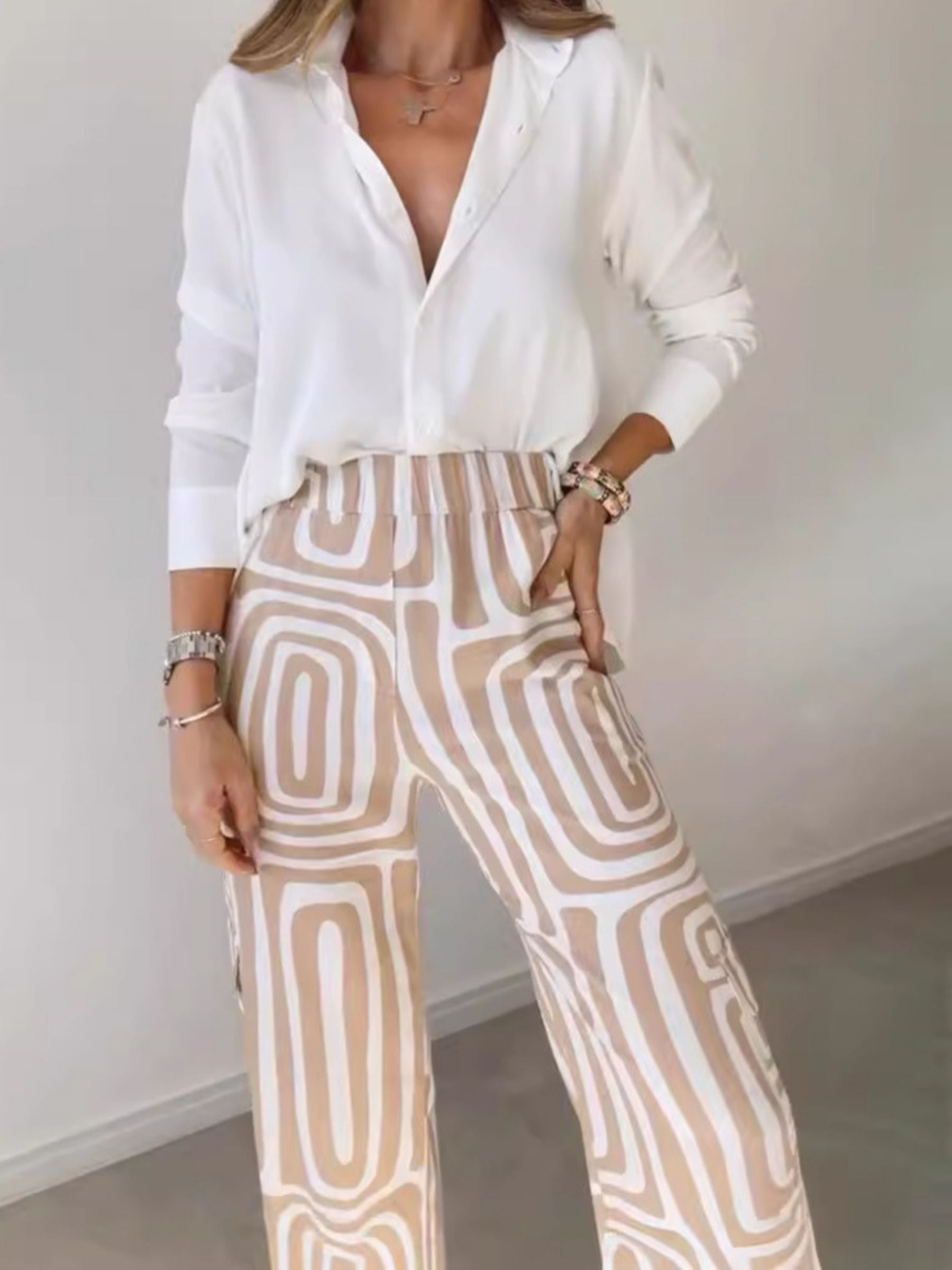 Maison Stylish Trouser and Shirt Set
