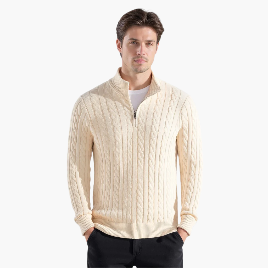 Alden Zip-Up Knit Sweater