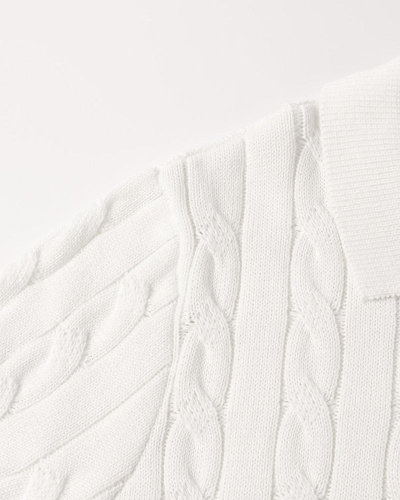 FLORENCE Knit Cable Polo Shirt