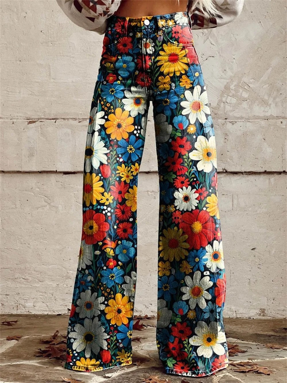 Sienna™ - Vibrant Floral Print Wide-Leg Pants
