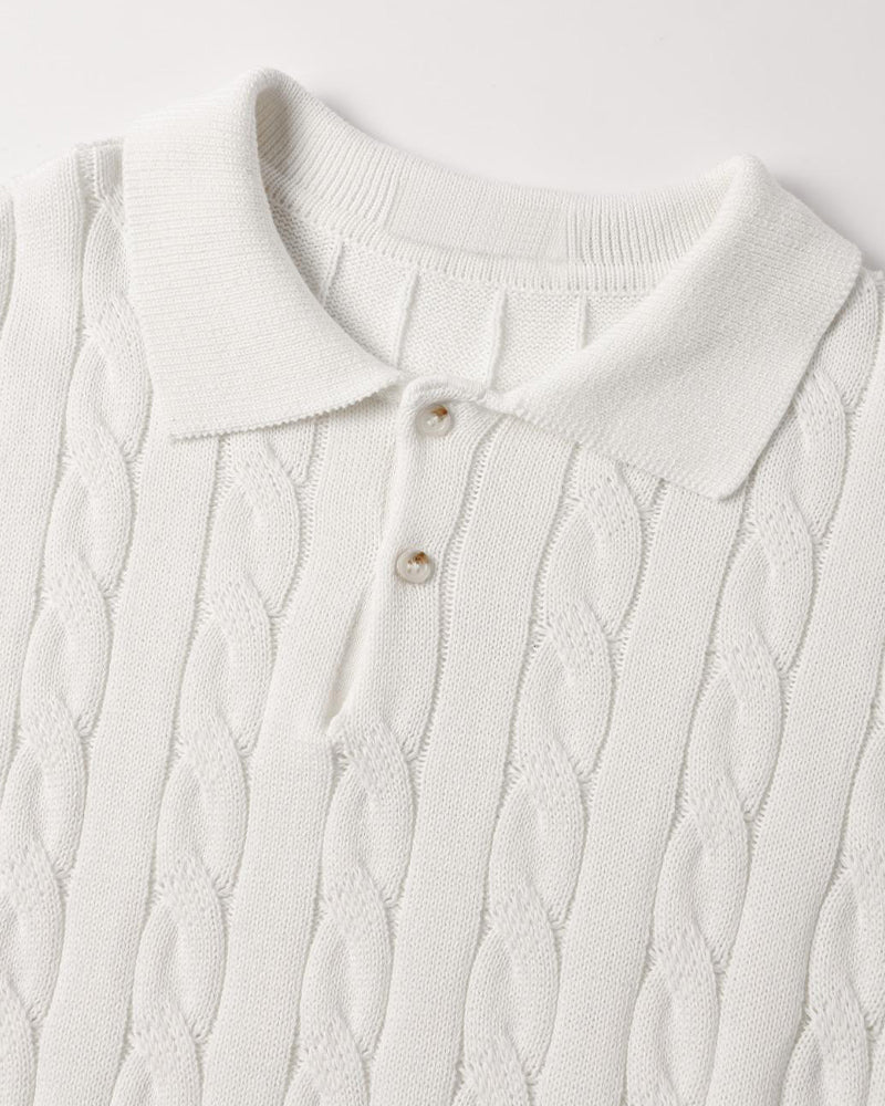 FLORENCE Knit Cable Polo Shirt