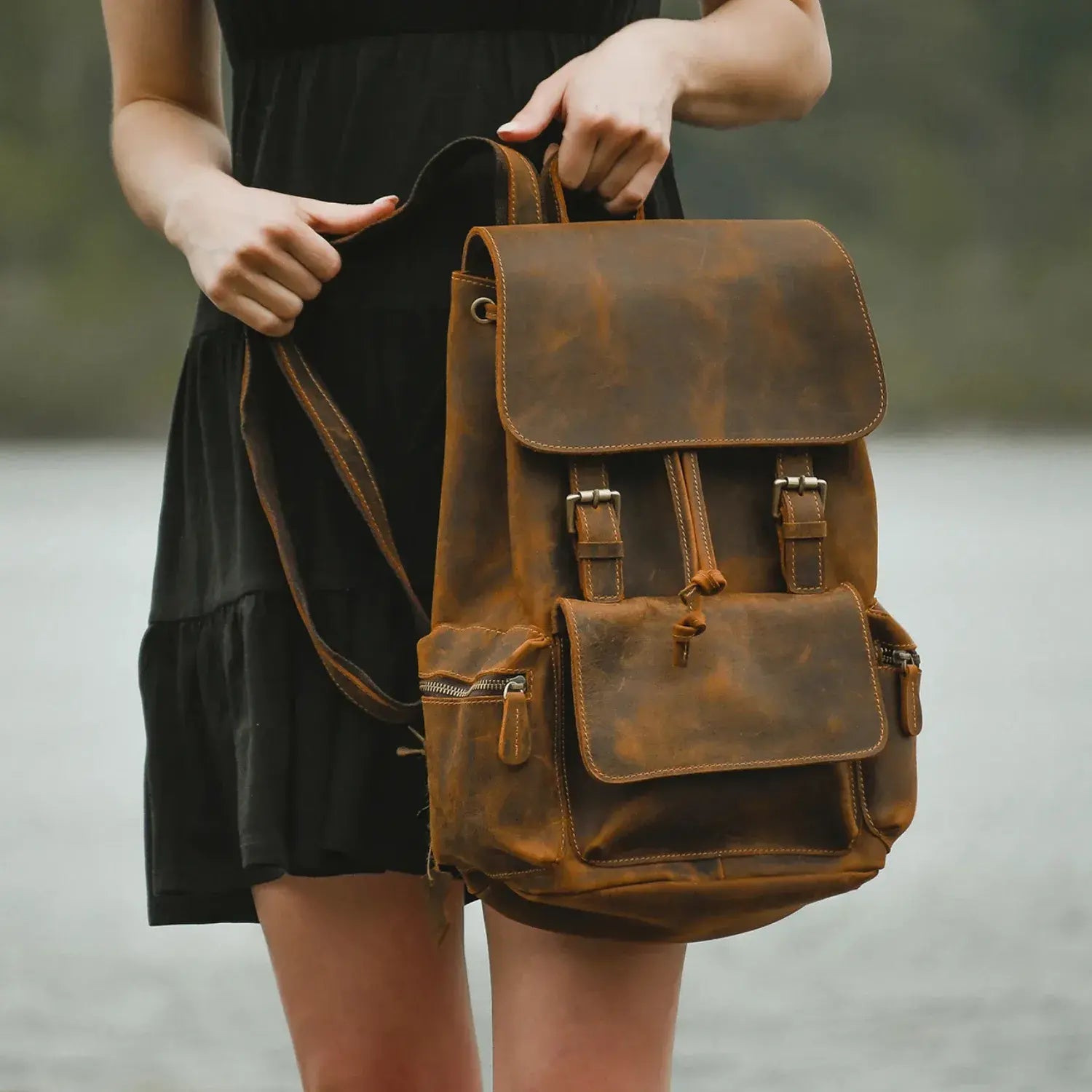 Hugo Handmade Genuine Leather Backpack