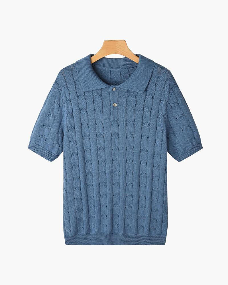 FLORENCE Knit Cable Polo Shirt