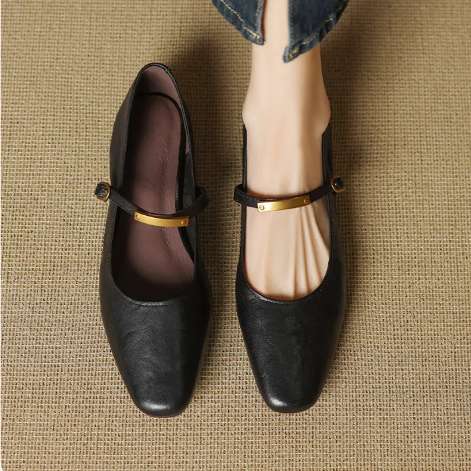Marisol Genuine Leather Flat Mary Jane