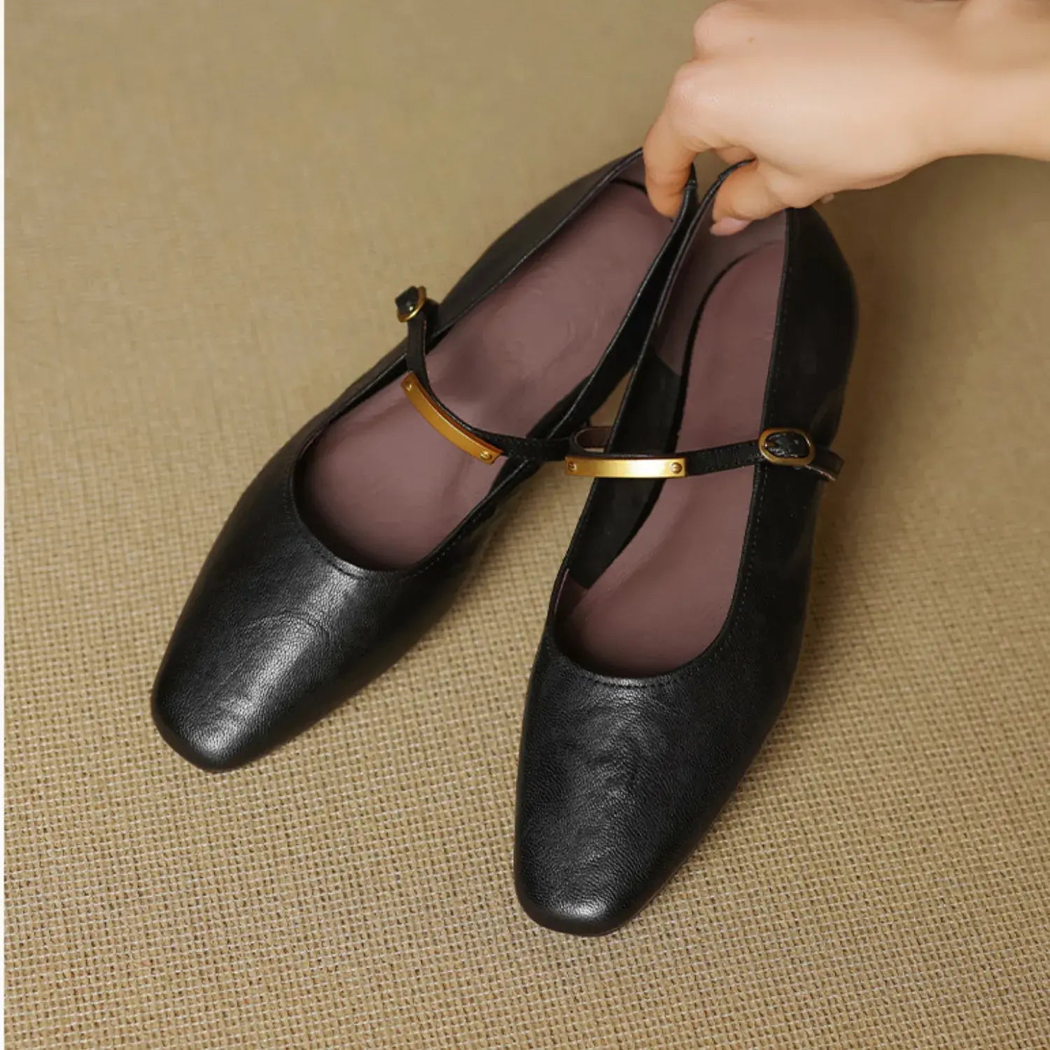 Marisol Genuine Leather Flat Mary Jane