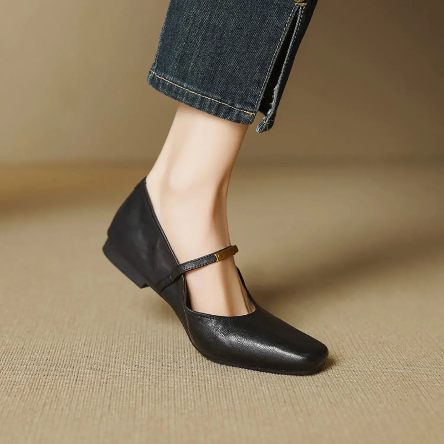 Marisol Genuine Leather Flat Mary Jane