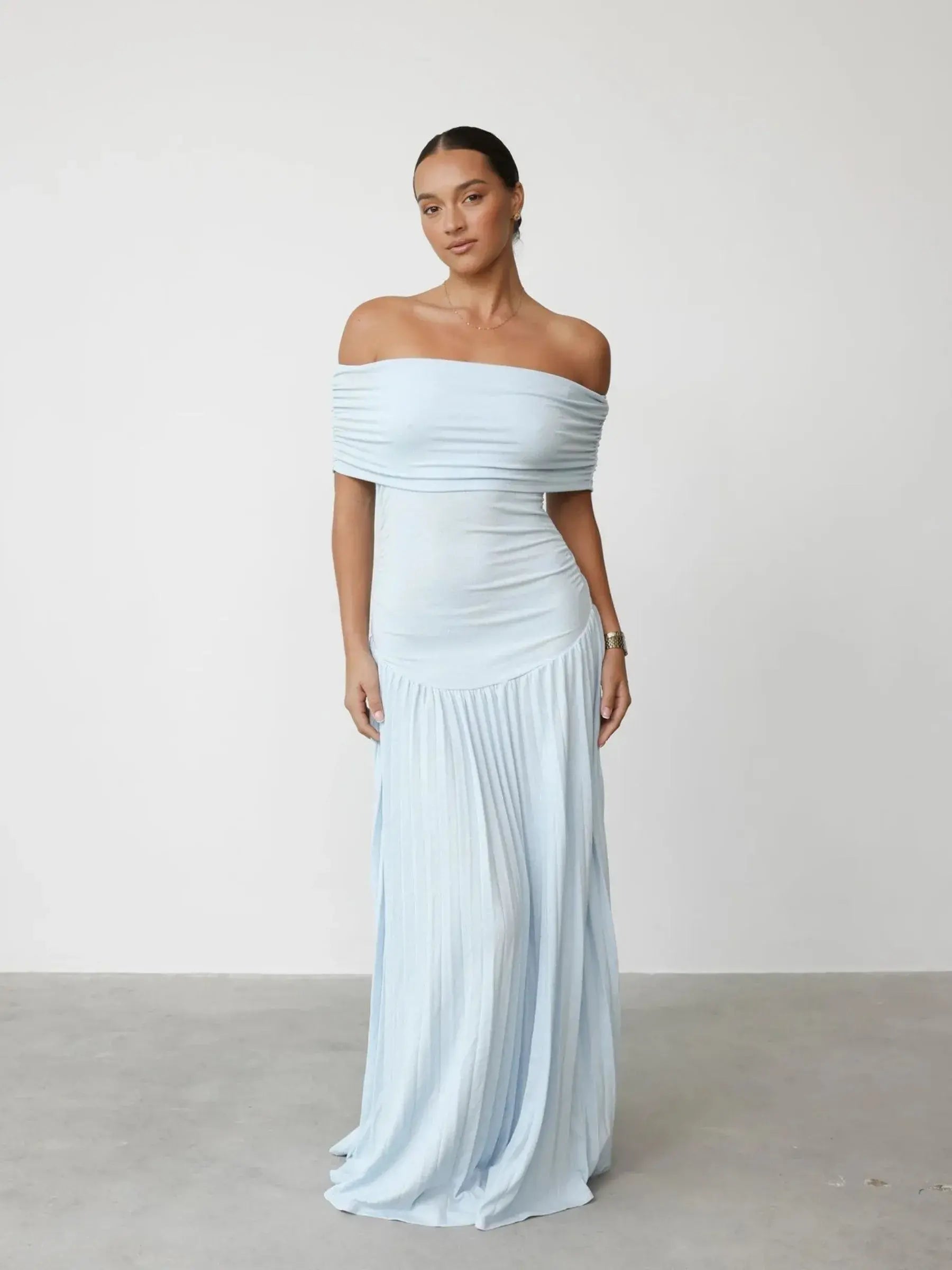 Meliora™ | Pleated Maxi Dress for Maternity