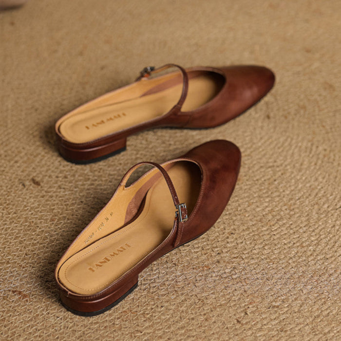 Zaria - Genuine Leather Slip-On Mules