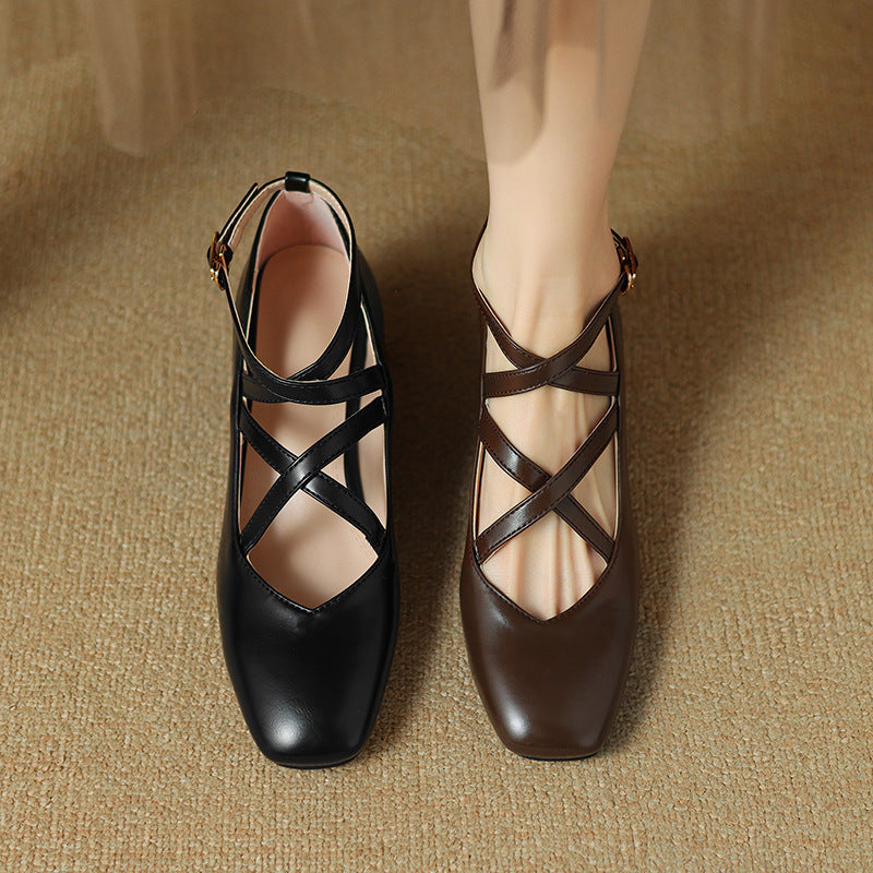 Mireya - Genuine Leather Heels