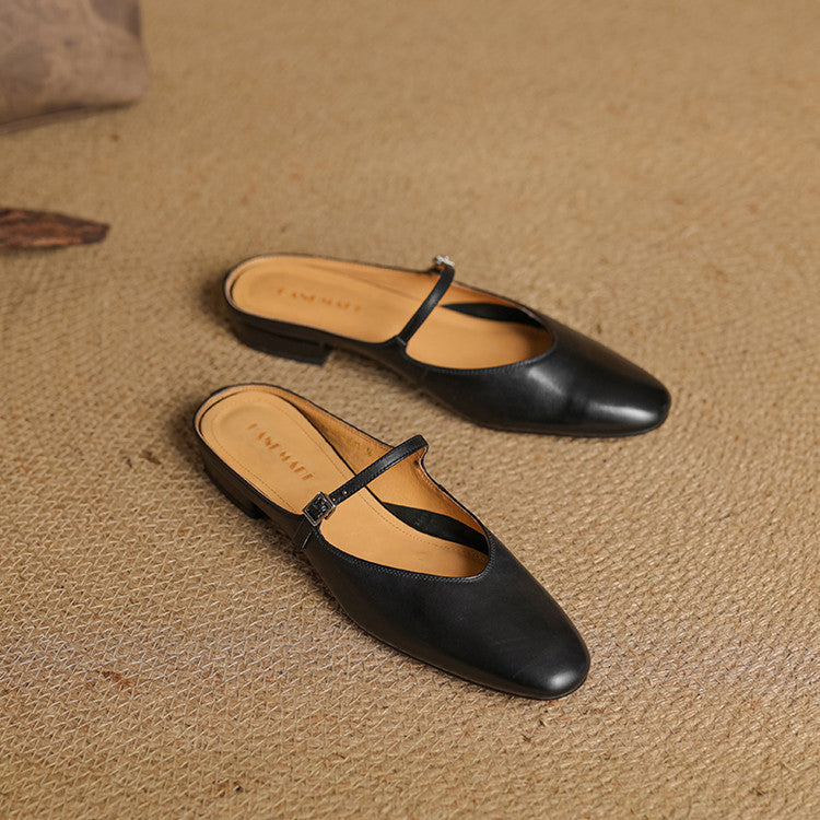 Zaria - Genuine Leather Slip-On Mules