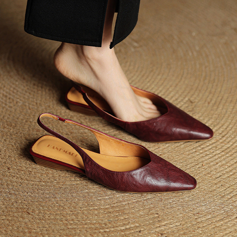 Amelie Genuine Leather Slingback Shoes