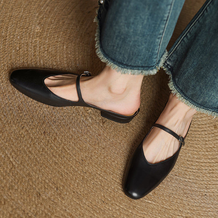 Zaria - Genuine Leather Slip-On Mules