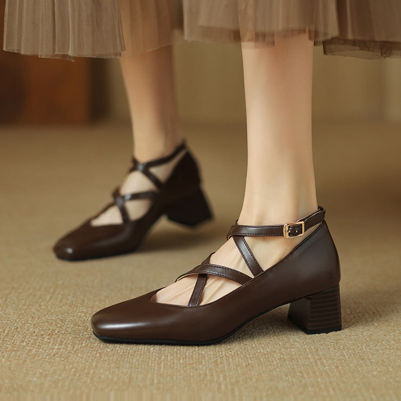 Mireya - Genuine Leather Heels