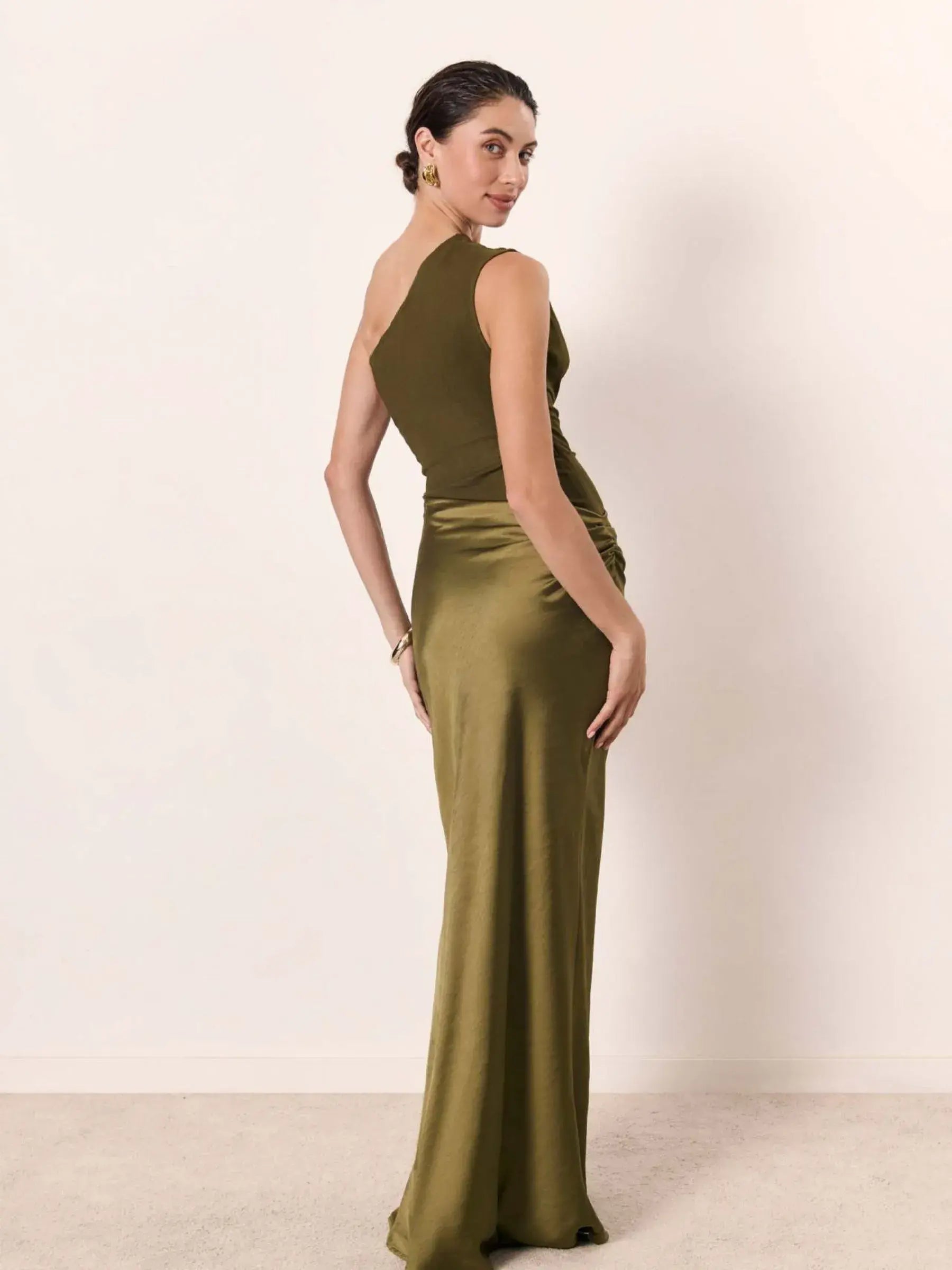 Celestina - Slanted Collar Maxi Dress