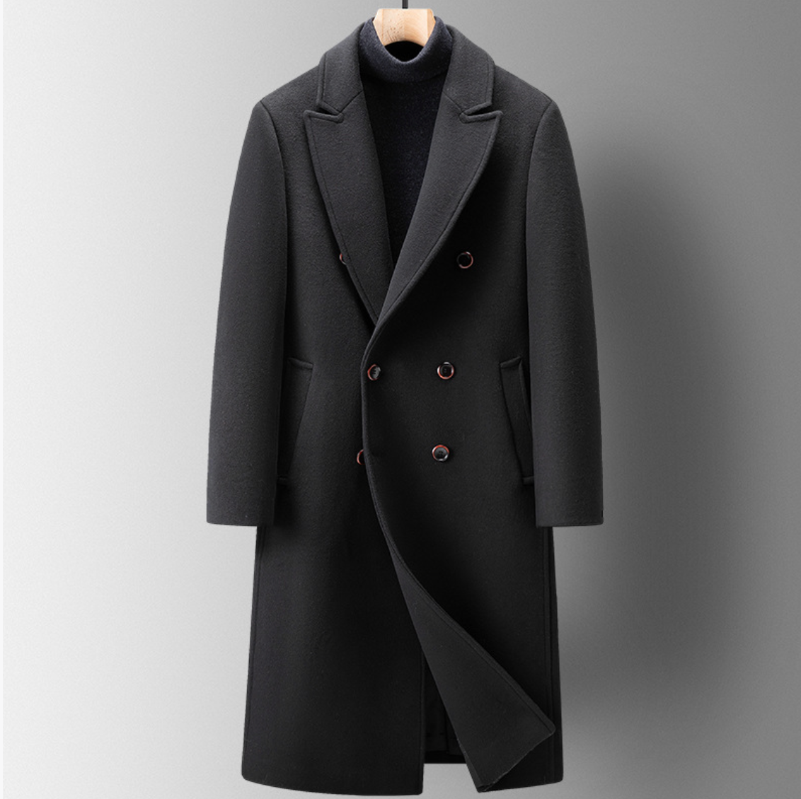 FAIRFAX DOUBLE-BREASTED WOOL COAT