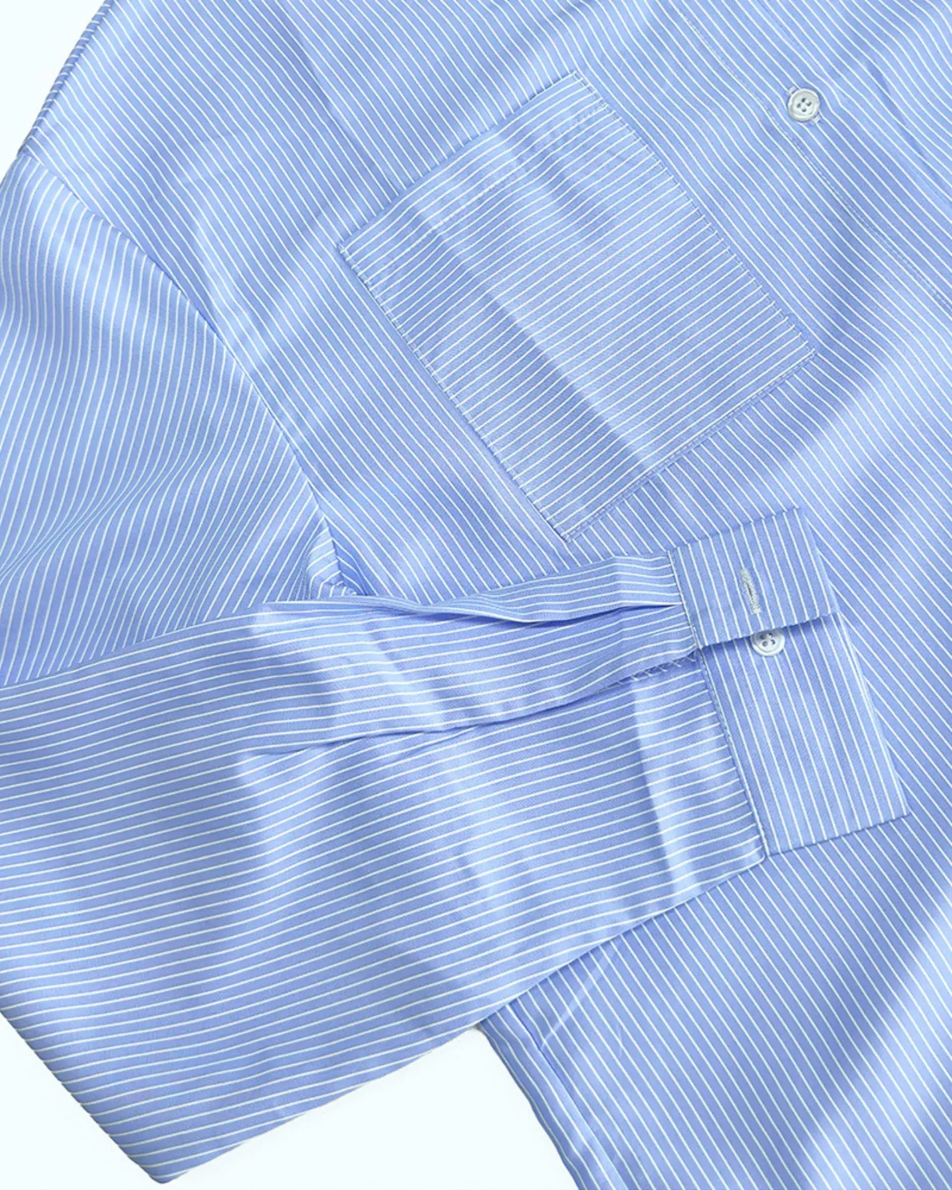 Striped Two-Piece Lounge Set – Oversized Button-Up Shirt & Wide Leg Pants for Women